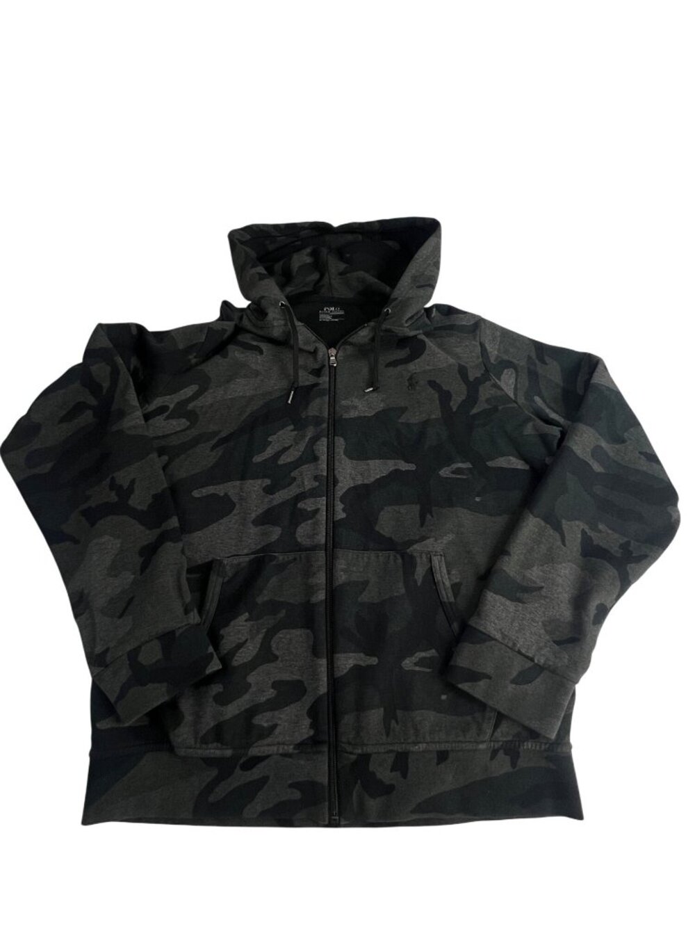 Polo Ralph Lauren Performance Camo Full-Zip Hoodie XL Gray & Black Cotton Blend